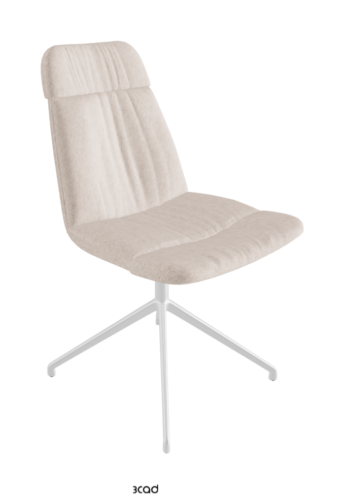 Kelly XL Swivel Dining Chair_Polished Aluminium_Fabric_B732