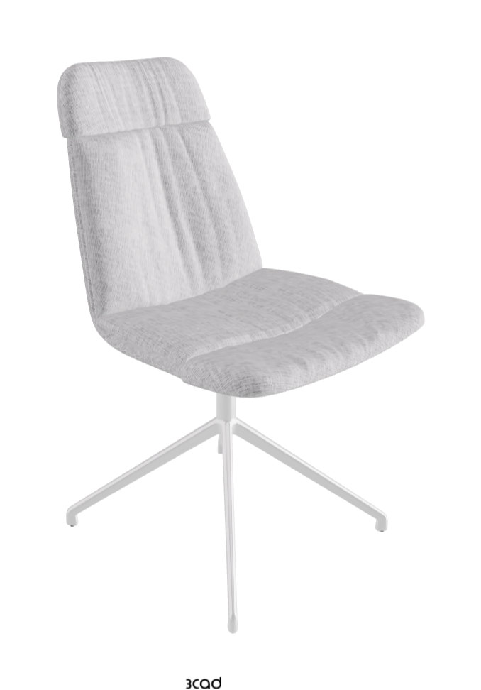 Kelly XL Swivel Dining Chair_Polished Aluminium_Fabric_B811