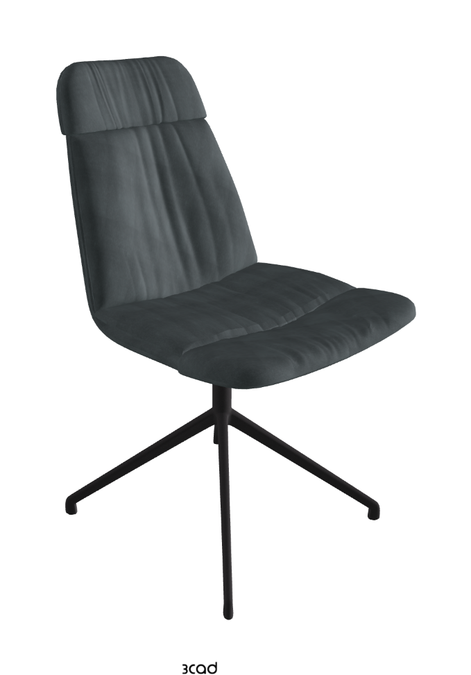 Kelly XL Swivel Dining Chair_Black Embossed_Fabric:_B927