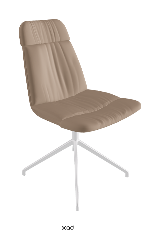 Kelly XL Swivel Dining Chair_Polished Aluminium_Glove Soft Leather_Taupe
