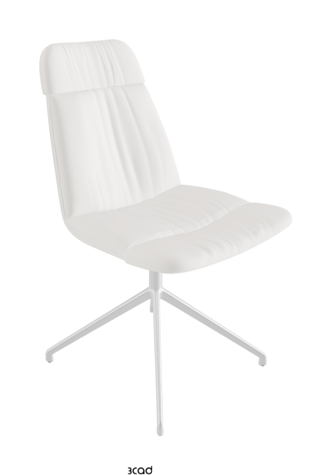 Kelly XL Swivel Dining Chair_Polished Aluminium_Soft Leather_Palladio
