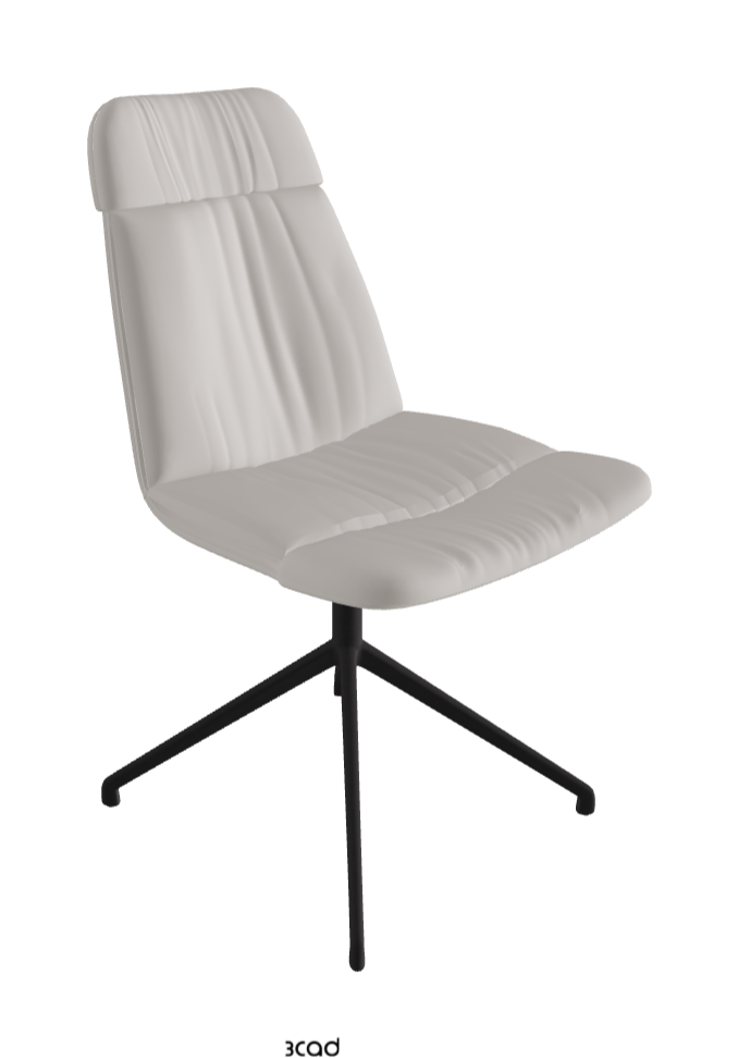 Kelly XL Swivel Dining Chair_Black Embossed_Soft Leather:_Dakota
