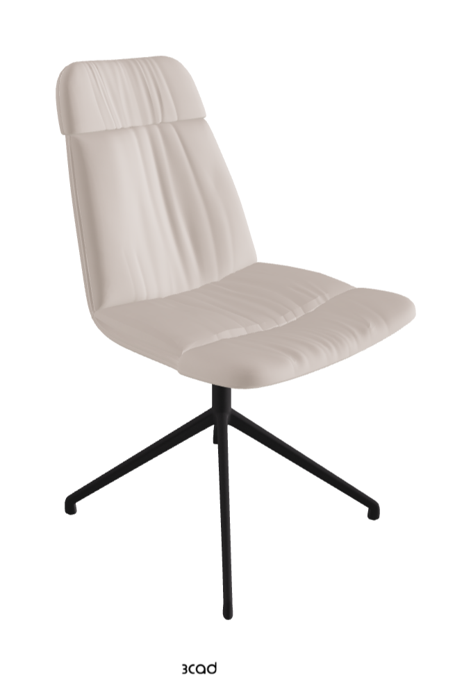 Kelly XL Swivel Dining Chair_Black Embossed_Soft Leather:_Nymph