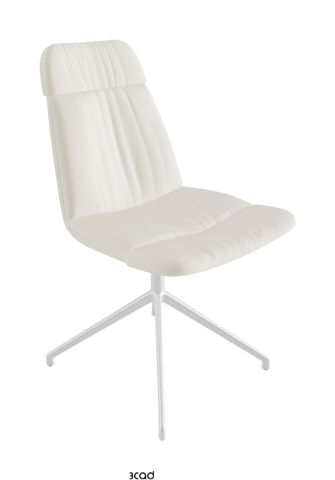 Kelly XL Swivel Dining Chair_Polished Aluminium_Soft Leather_Lino