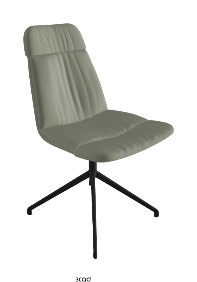 Kelly XL Swivel Dining Chair_Black Embossed_Soft Leather:_Cenere