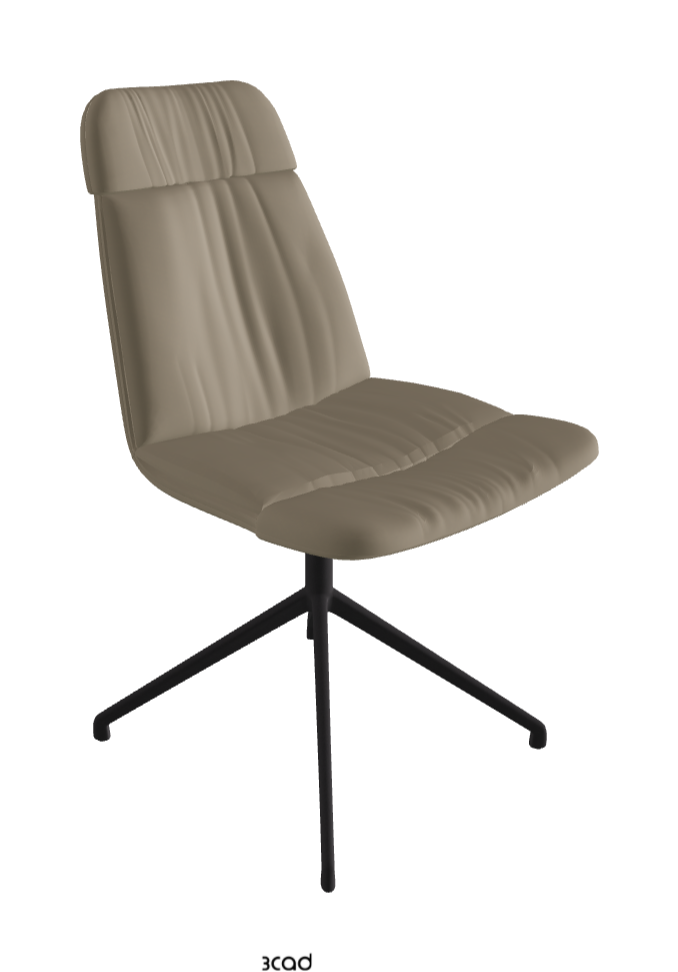 Kelly XL Swivel Dining Chair_Black Embossed_Soft Leather:_Tortora