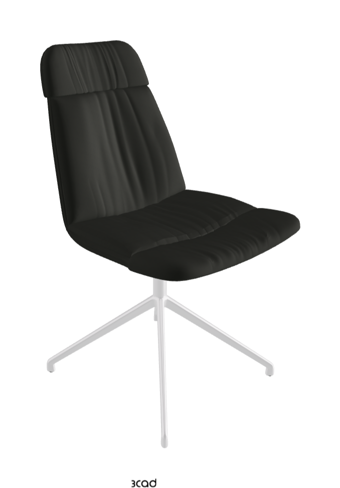 Kelly XL Swivel Dining Chair_Polished Aluminium_Soft Leather_Smoke