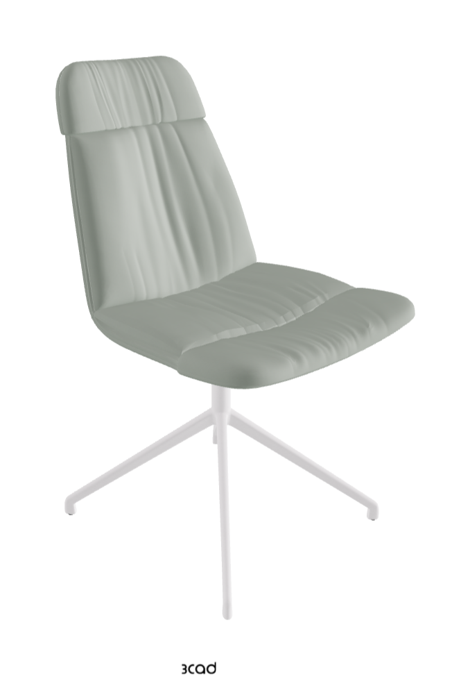 Kelly XL Swivel Dining Chair_Pearl Embossed_Soft Leather:_Ice