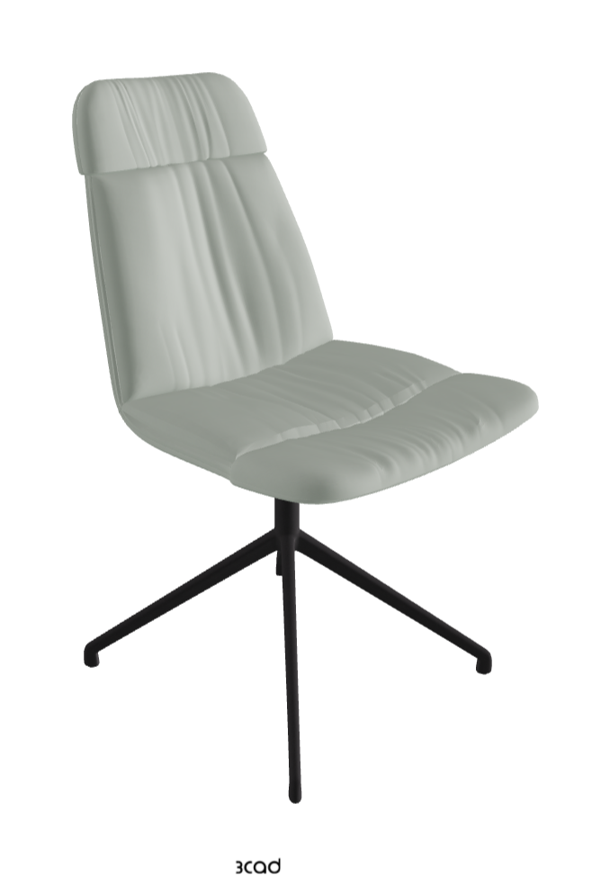 Kelly XL Swivel Dining Chair_Black Embossed_Soft Leather:_Ice