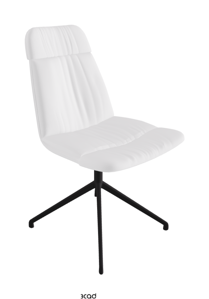 Kelly XL Swivel Dining Chair_Black Embossed_Soft Leather:_Bianco