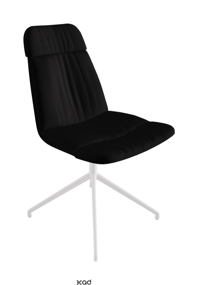 Kelly XL Swivel Dining Chair_Pearl Embossed_Soft Leather:_Nero