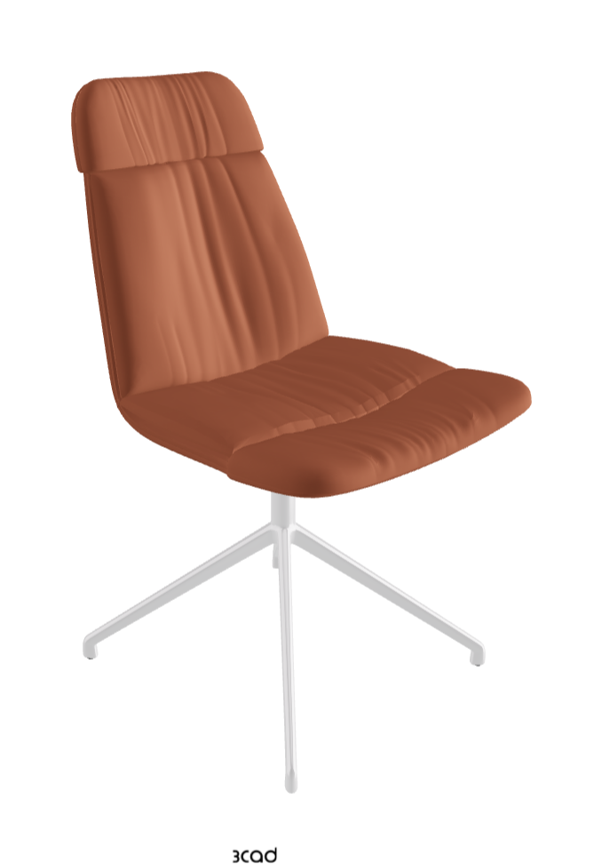 Kelly XL Swivel Dining Chair_Polished Aluminium_Soft Leather_Canyon