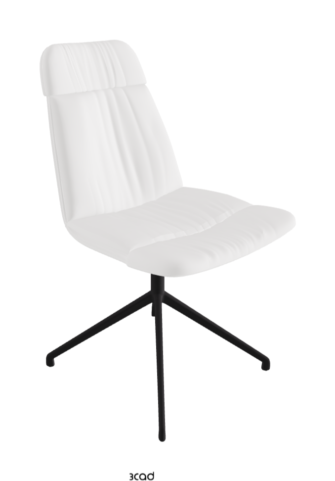 Kelly XL Swivel Dining Chair_Black Embossed_Synthetic Leather:_Bianco
