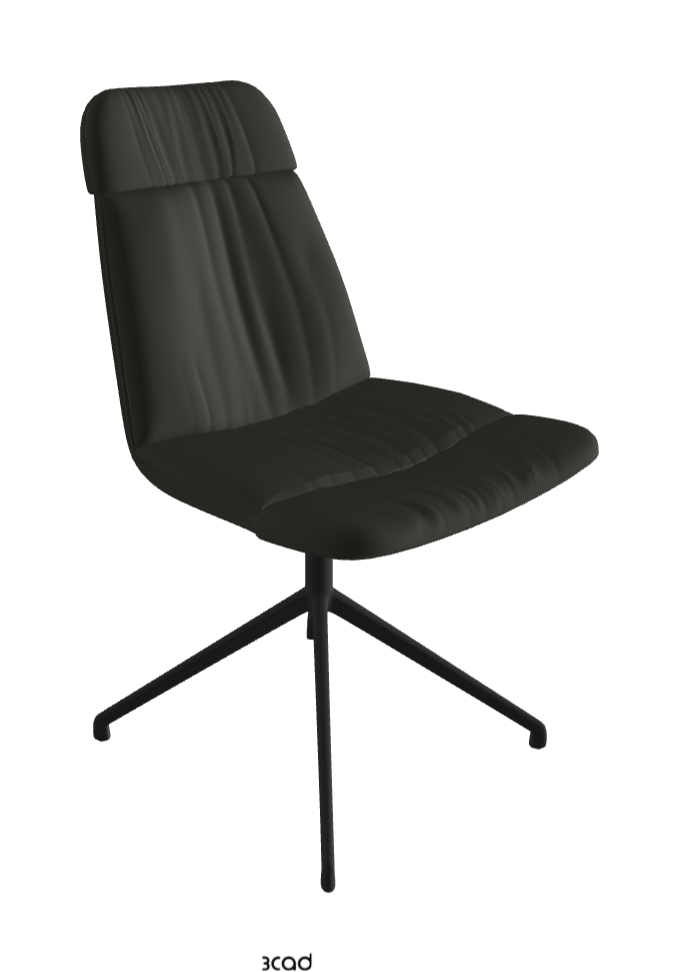 Kelly XL Swivel Dining Chair_Black Embossed_Synthetic Leather:_London
