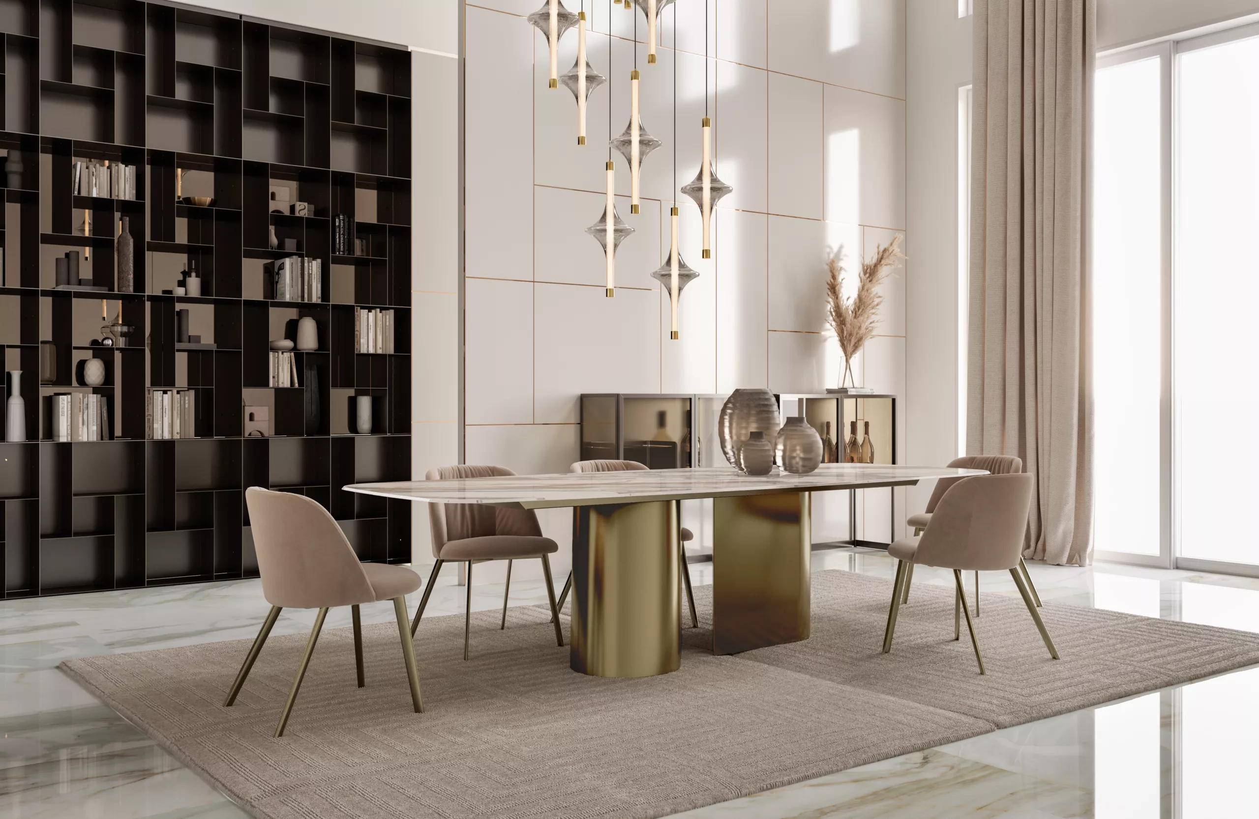 Bontempi Casa Kimono Barrel Fix Dining Table | 54.10,54.70,54.11,54.12,54.13,54.09