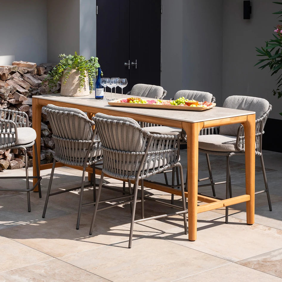 4 Seasons Outdoor Liam Dining Table With Natural Teak Top 180 x 100 x 75 cm