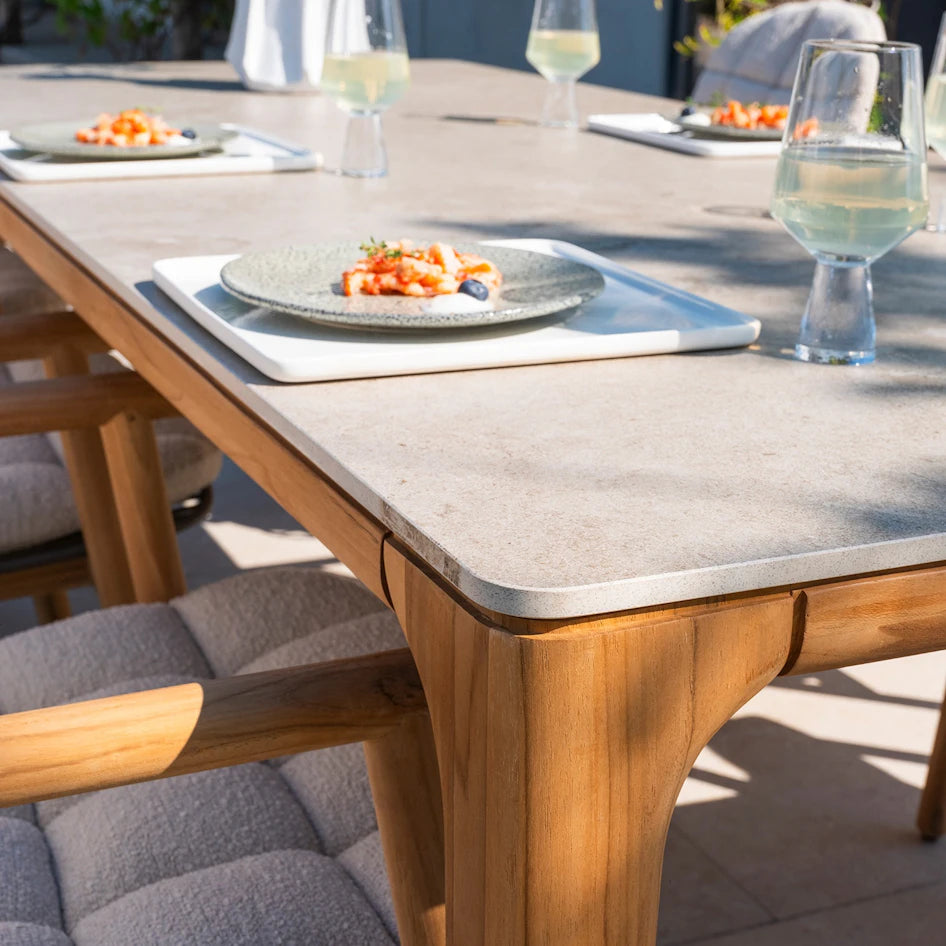 4 Seasons Outdoor Liam Dining Table With Natural Teak Top 240 x 100 x 75 cm