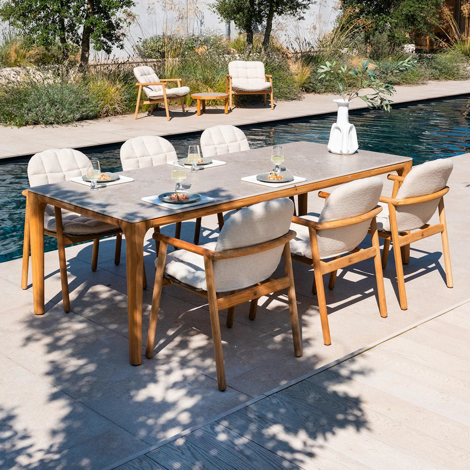 4 Seasons Outdoor Liam Dining Table With Natural Teak Top 240 x 100 x 75 cm