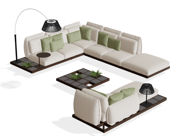 Royal Botania Mozaix Aluminium Lounge Set 4