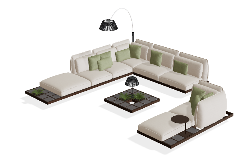 Royal Botania Mozaix Aluminium Lounge Set 6