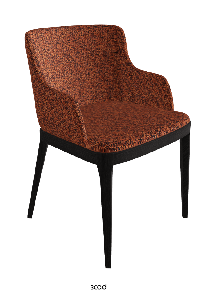 Magda Dining Armchair_Open Pore Matt Black Ashwood_Fabric_B248