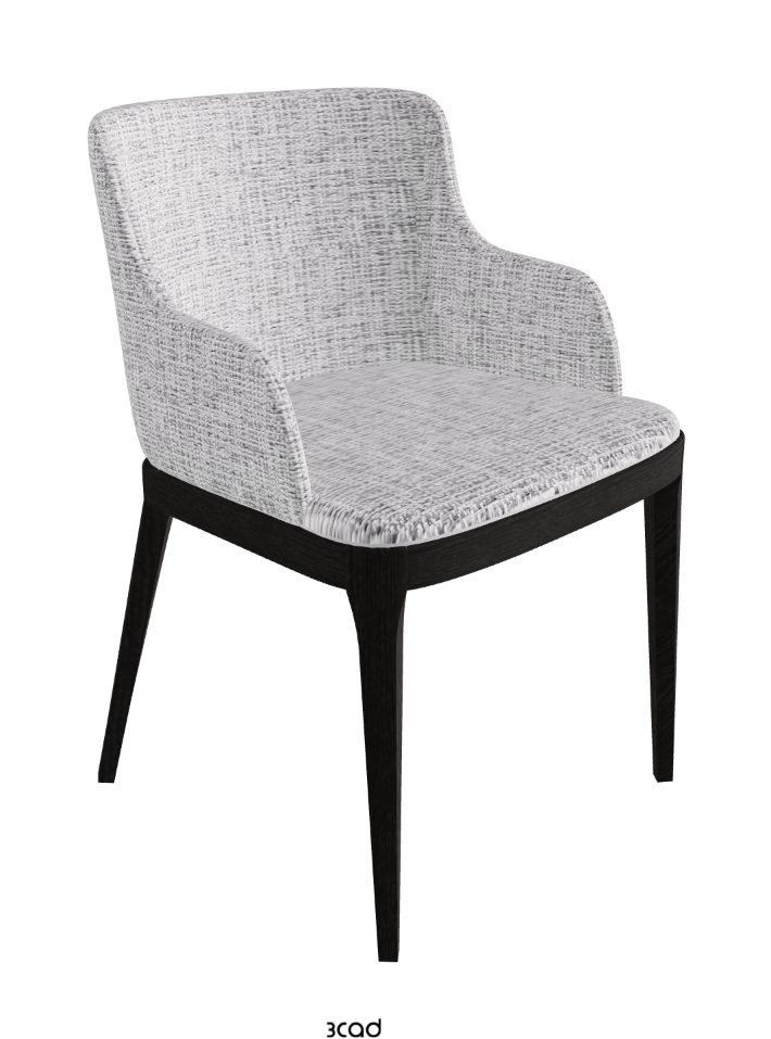 Magda Dining Armchair_Open Pore Matt Black Ashwood_Fabric_B811