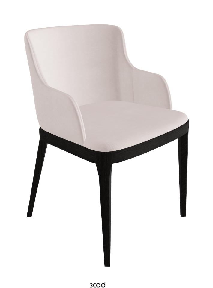 Magda Dining Armchair_Open Pore Matt Black Ashwood_Fabric_B923