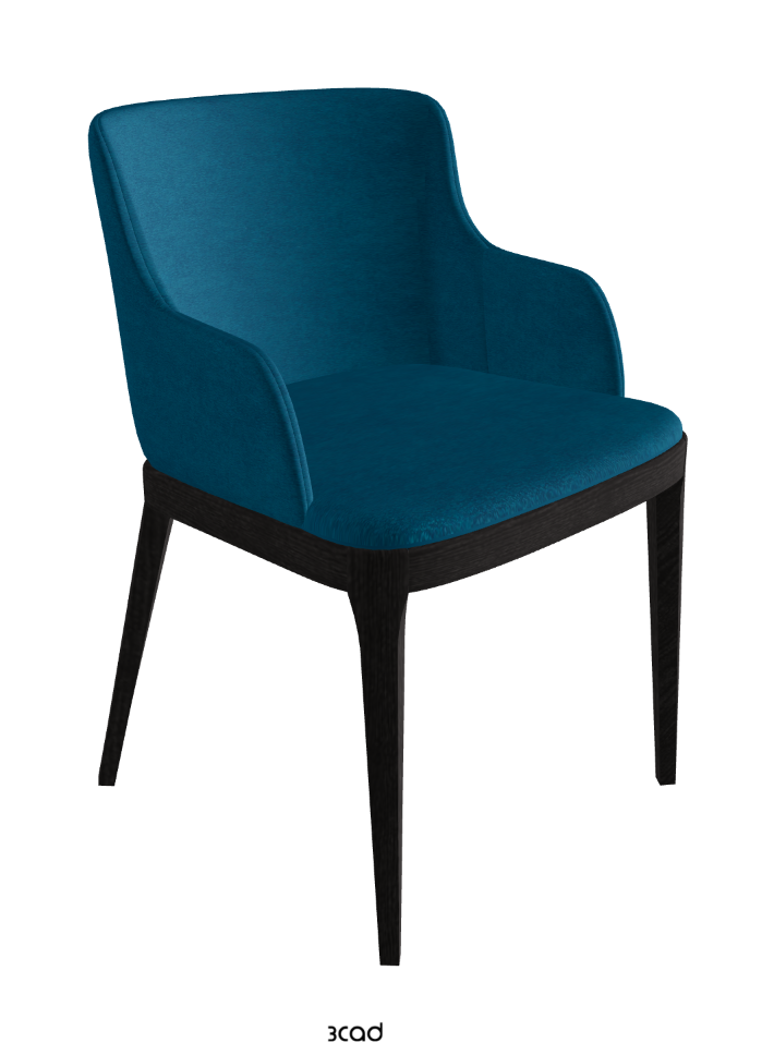Magda Dining Armchair_Open Pore Matt Black Ashwood_Fabric_B928