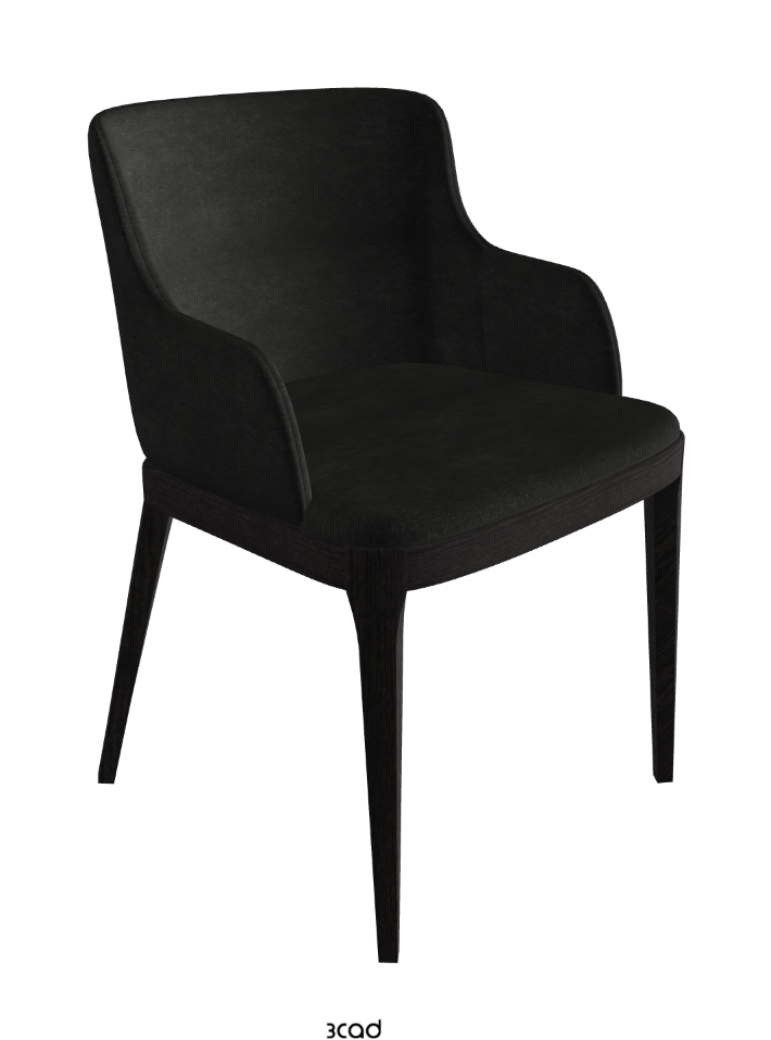 Magda Dining Armchair_Open Pore Matt Black Ashwood_Fabric_B932