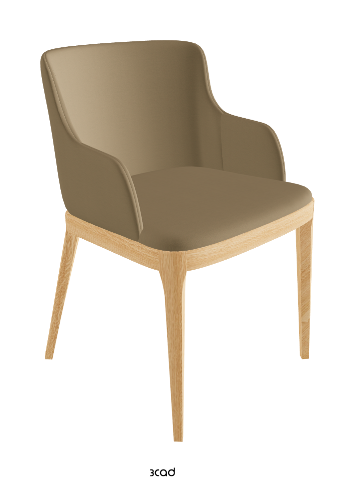 Magda Dining Armchair_Natural Ashwood_Soft Leather_Safari
