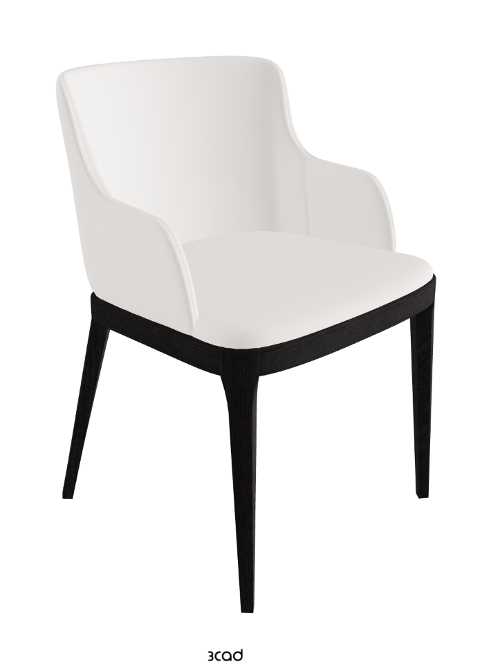 Magda Dining Armchair_Open Pore Matt Black Ashwood_Soft Leather_Oyster