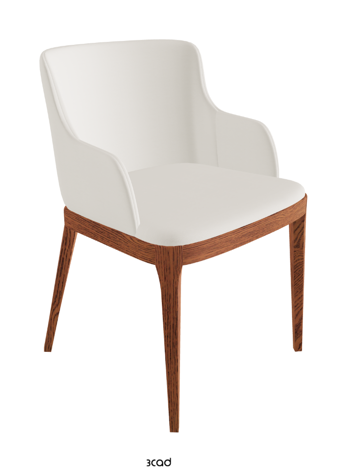 Magda Dining Armchair_Canaletto Walnut Stained Ashwood_Soft Leather_Lino