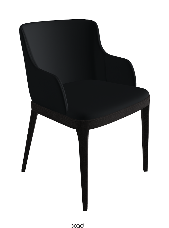 Magda Dining Armchair_Open Pore Matt Black Ashwood_Soft Leather_Atlantico