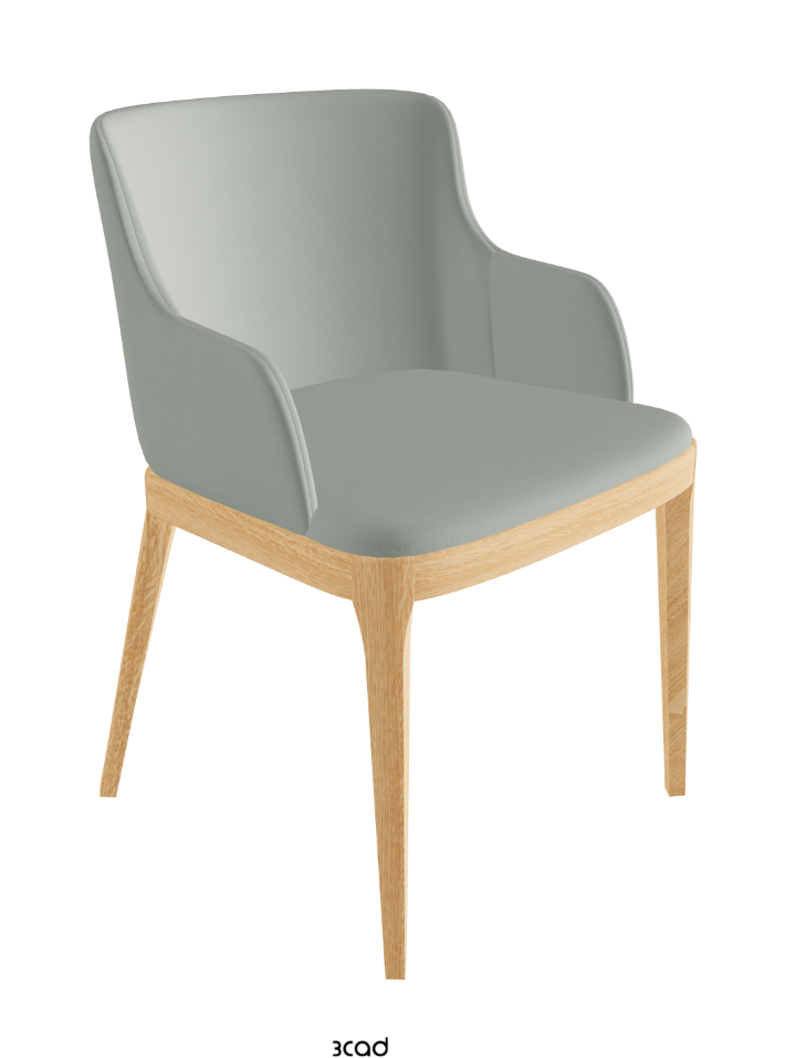 Magda Dining Armchair_Natural Ashwood_Soft Leather_Ice
