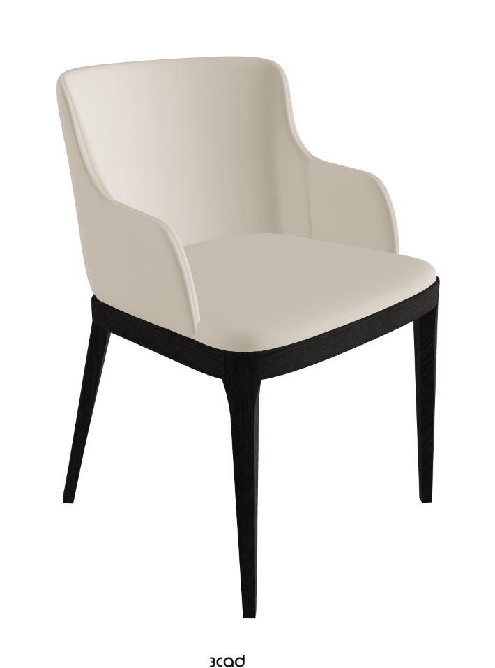 Magda Dining Armchair_Open Pore Matt Black Ashwood_Soft Leather_Cashmere