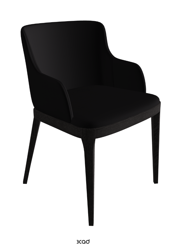 Magda Dining Armchair_Open Pore Matt Black Ashwood_Soft Leather_Nero