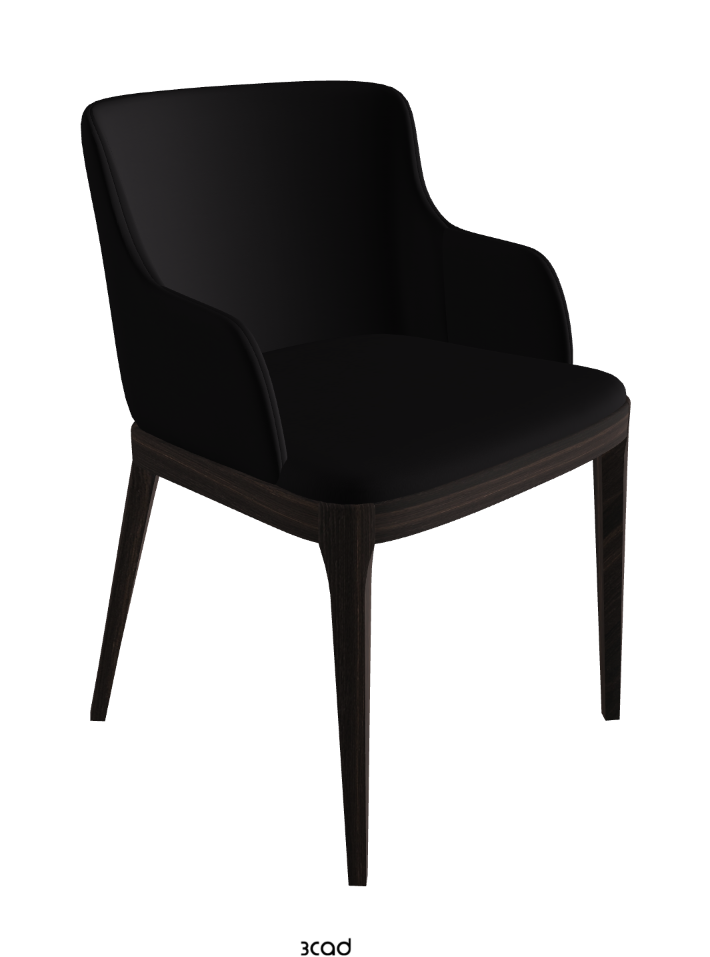 Magda Dining Armchair_Burned Oak Stained Ashwood_Soft Leather_Nero