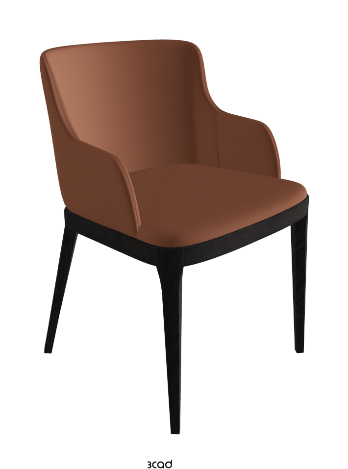 Magda Dining Armchair_Open Pore Matt Black Ashwood_Soft Leather_Siena