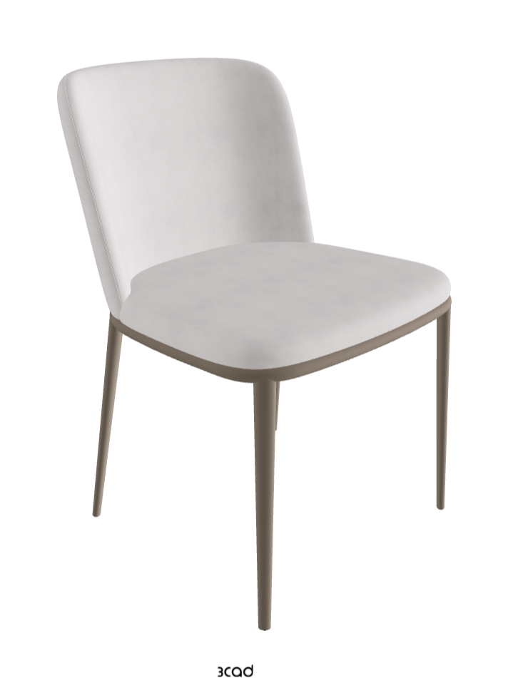 Magda ML Dining Chair_Titanium Embossed_Micro Nubuk_White