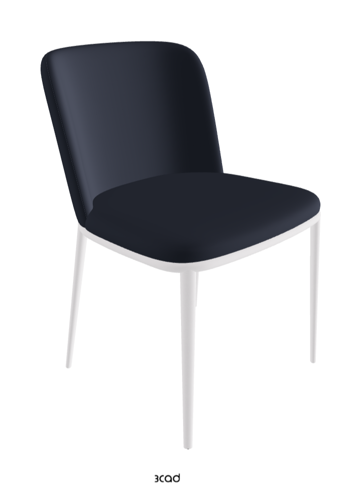 Magda ML Dining Chair_Pearl Embossed_Soft Leather_Navy