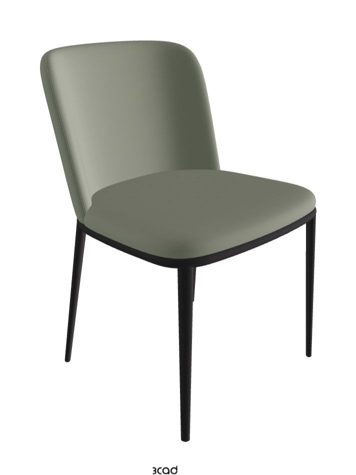Magda ML Dining Chair_Black Embossed_Soft Leather_Cenere
