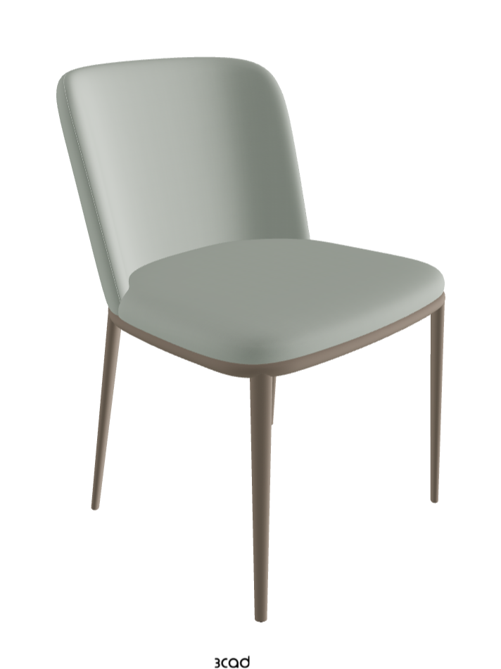 Magda ML Dining Chair_Titanium Embossed_Soft Leather_Ice