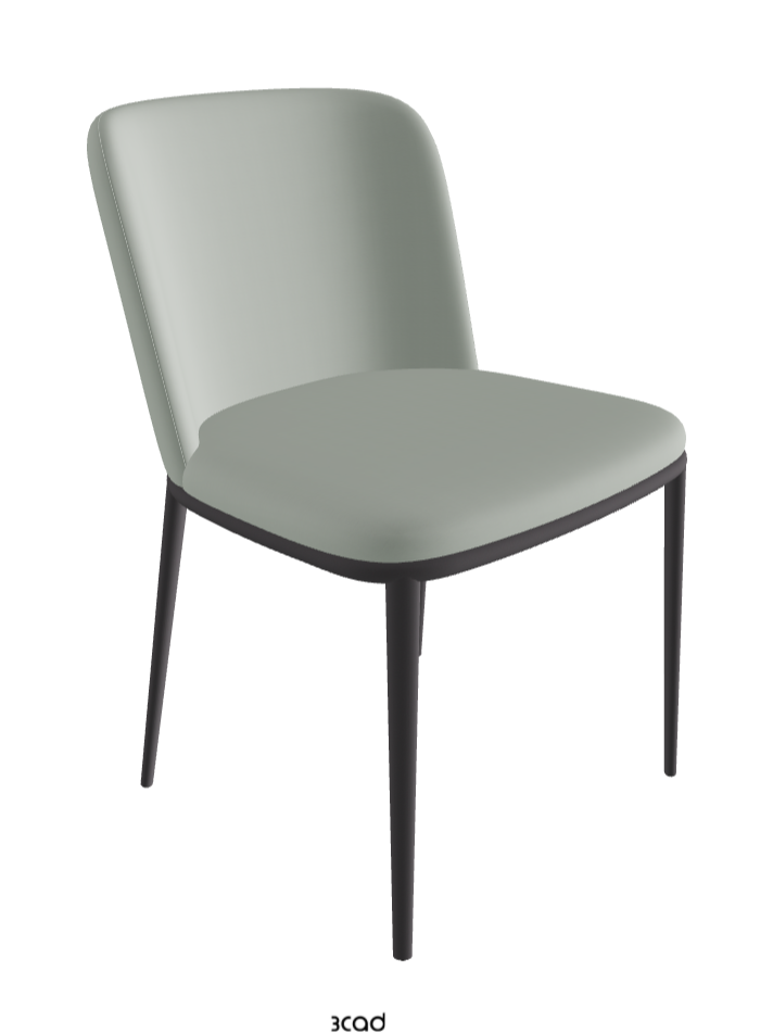 Magda ML Dining Chair_Graphite Embossed_Soft Leather_Ice