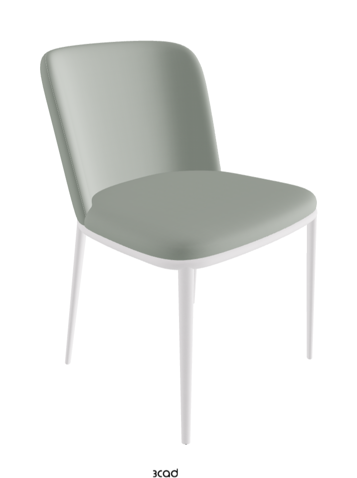 Magda ML Dining Chair_Pearl Embossed_Soft Leather_Ice