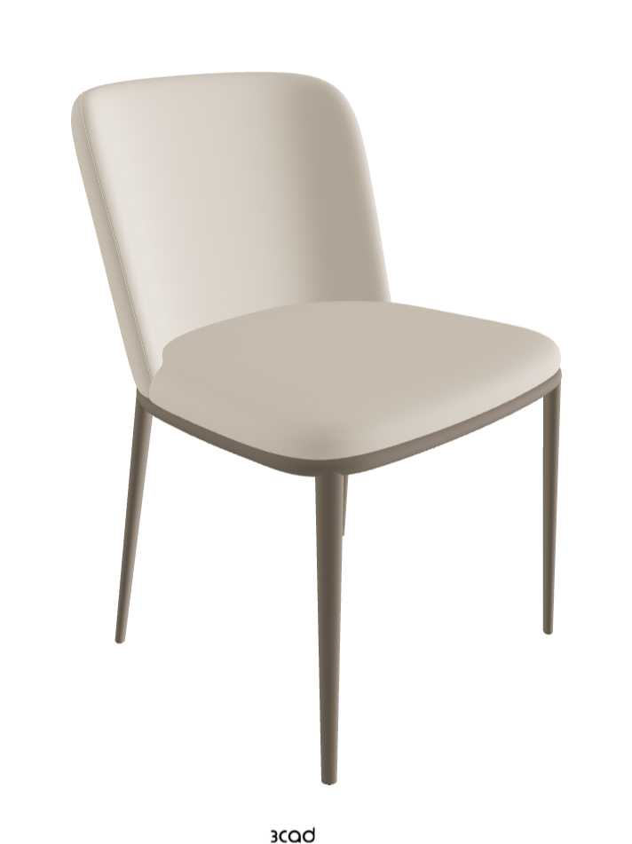 Magda ML Dining Chair_Titanium Embossed_Soft Leather_Cashmere