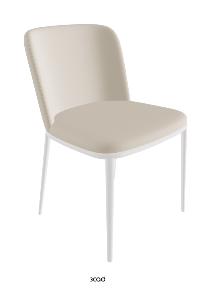 Magda ML Dining Chair_Pearl Embossed_Soft Leather_Cashmere