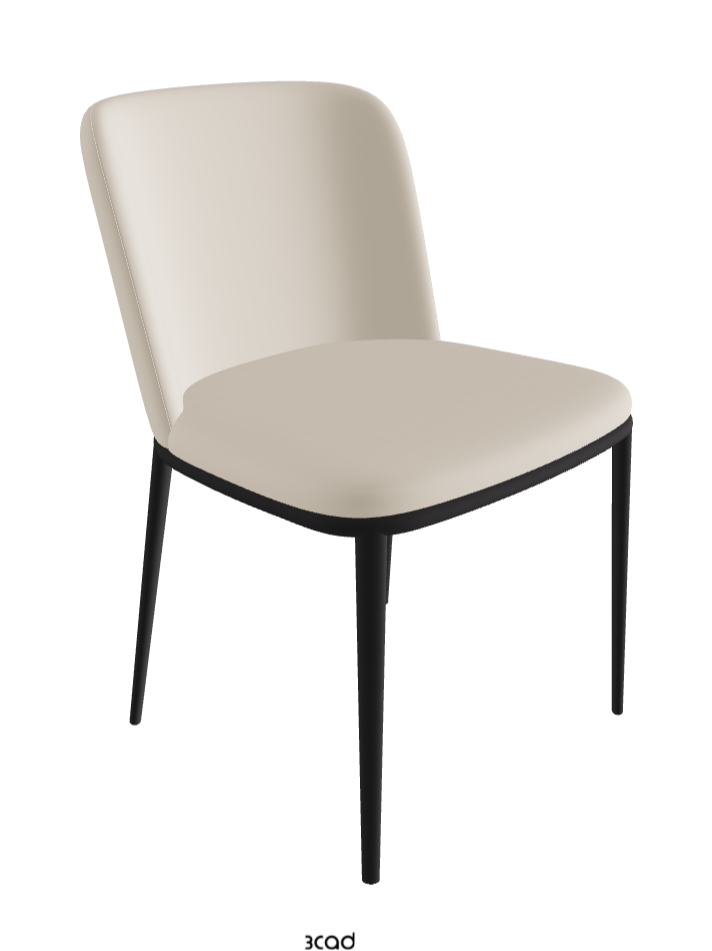 Magda ML Dining Chair_Black Embossed_Soft Leather_Cashmere