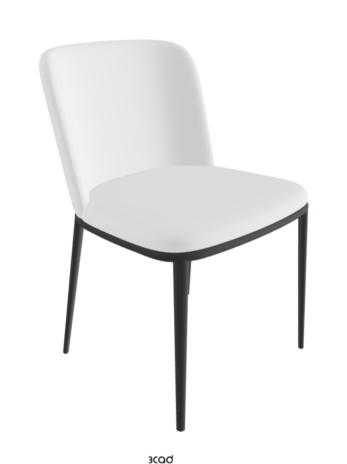 Magda ML Dining Chair_Graphite Embossed_Soft Leather_Bianco