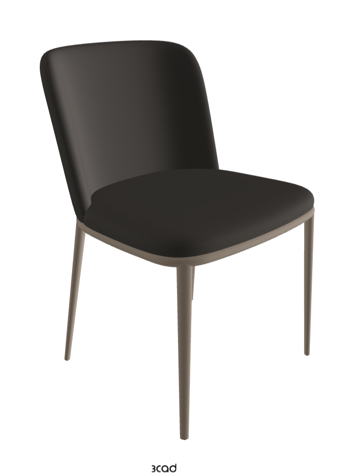 Magda ML Dining Chair_Titanium Embossed_Soft Leather_Piombo