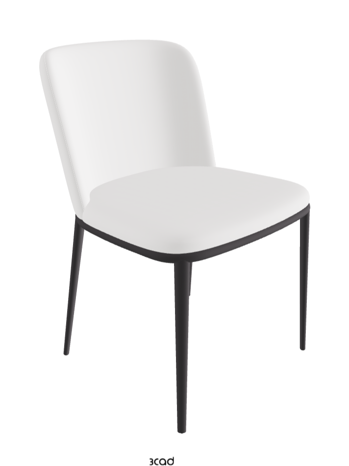 Magda ML Dining Chair_Graphite Embossed_Synthetic Leather_Bianco